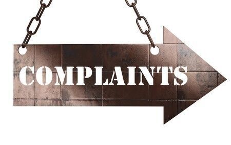 arrow that reads complaints 