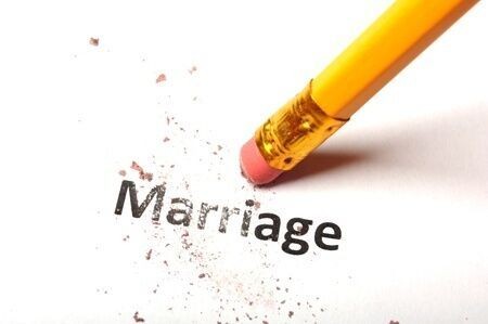 pencil erasing marriage on paper