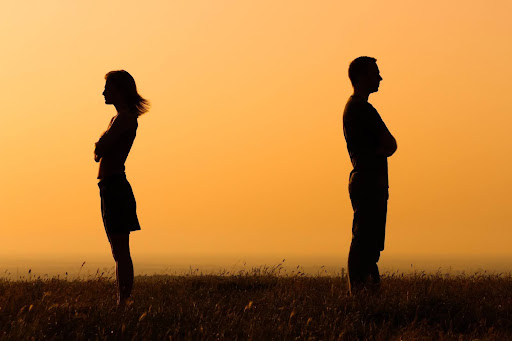 Man and woman suffering from emotional abuse during divorce.